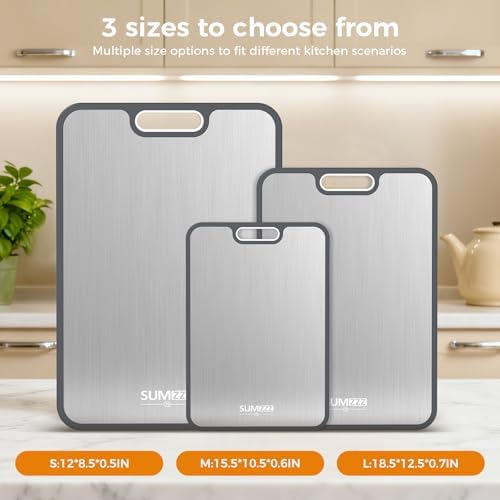 Titanium Cutting Board, Double Sided Food Grade Pure Titanium/PP