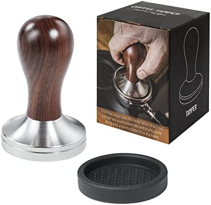 Coffee Tamper Espresso Press with Tamper Mat 304 Stainless Steel Flat