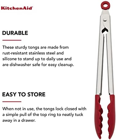 KitchenAid Stainless Steel Tongs, 12 Inch