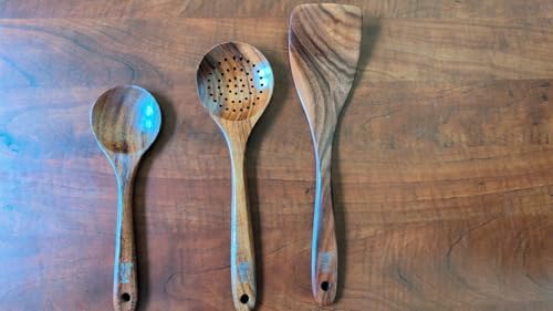 3-Piece Teak Wooden Utensil Set