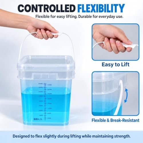 ASEVAT 2 Pack 1 gallon (4L/4.2 Qt) Square Food Storage Containers with