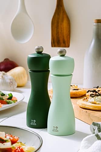 Peugeot Tahiti Salt and Pepper Mill Set, 6 in, Moss and Mint Green