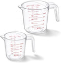 2 Pack Measuring Cups Set, Plastic Liquid Measuring Cups: 250ml