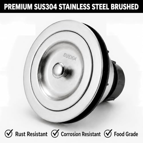 3-1/2-Inch Stainless Steel Kitchen Sink Drain Assembly Kit
