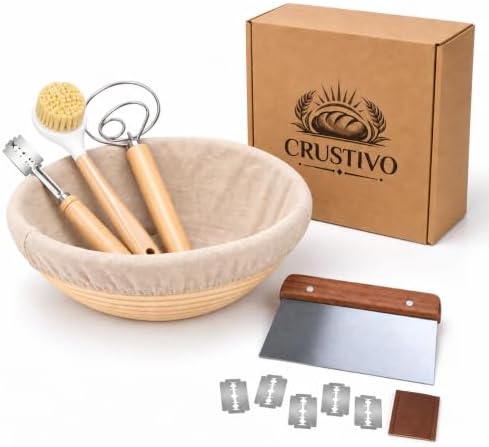 9-Inch Round Banneton Proofing Basket Sourdough Baking Kit