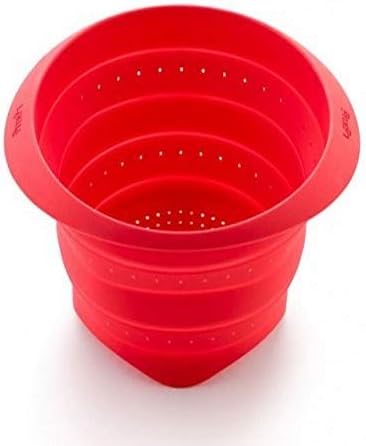 Lekue Collapsible Colander, 9 Inch - Compact Silicone Food Strainer