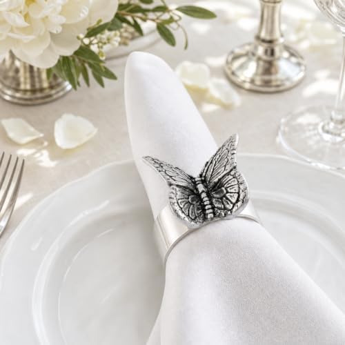 Arthur Court Butterfly Napkin Rings Set of 4 - Elegant Spring Table