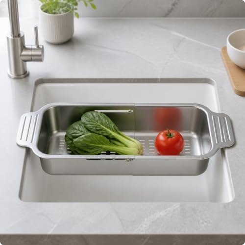 Perforated Sink Colander, L, Telescopic