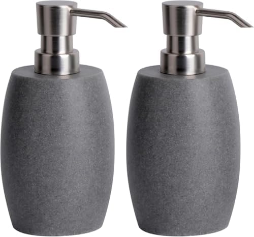 Clasin Home Resin Soap Dispenser, 12 Oz, 2 Sets Gray