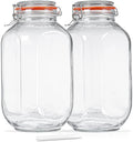 Huichuiero 1 Gallon Square Glass Storage Jars with Airtight Lids