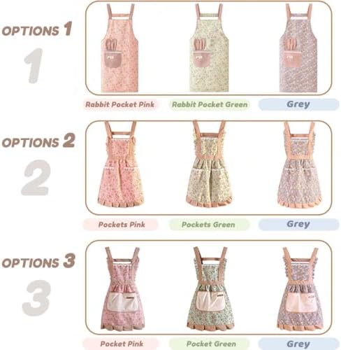Personalized Embroidered Floral Apron for Women with Name, Vintage