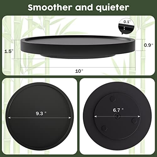 VeyFey 10-Inch Bamboo Turntable Vanity Tray
