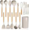 LIANYU 15-Piece Kitchen Cooking Utensils Set with Holder, Silicone