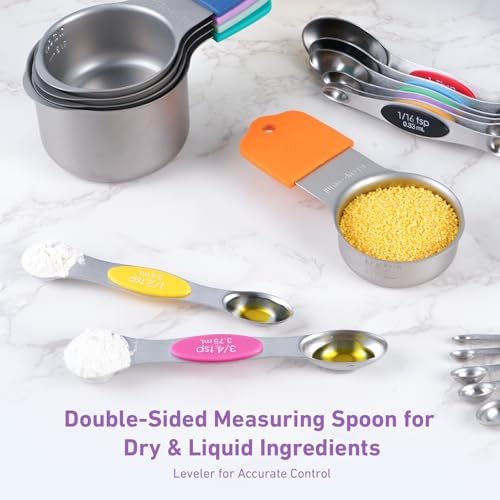 22-Piece Measuring Cups and Spoons Set, 304 Stainless Steel for MINI