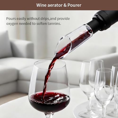 Electric Wine Opener Set, Cordless USB‐C Rechargeable 6‐in‐1 Kit