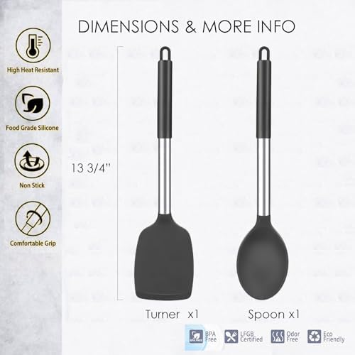 Kitchen Utensils Set of 2, Silicone Cooking Utensils, Turner/Spatula
