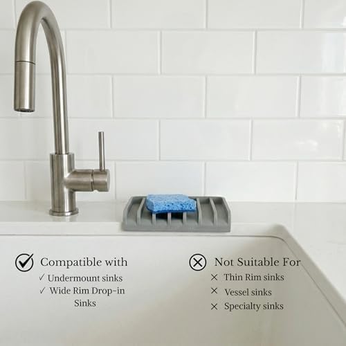 Effilogic Silicone Sponge Holder, Soap Dish, Self Draining Kitchen