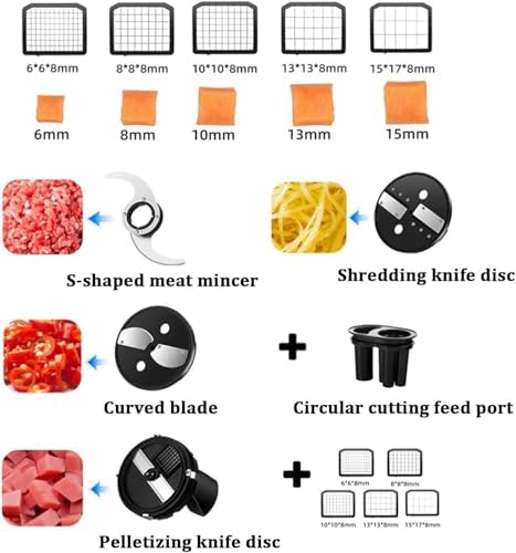 Commercial Food Processor, 5-in-1, 5 Grid Blades