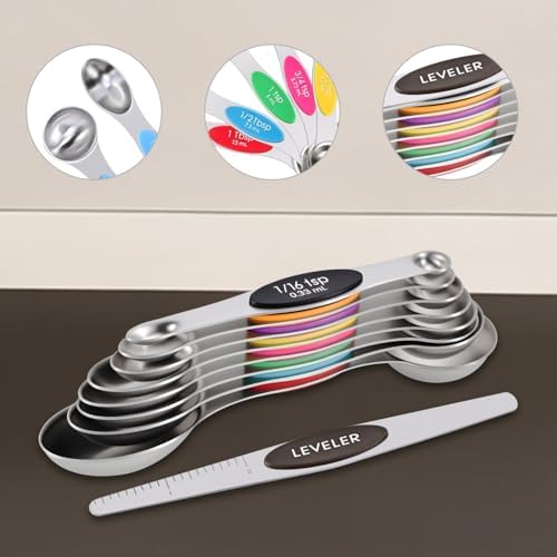 XSNBRD Magnetic Measuring Cups and Spoons Set-304 Stainless Steel