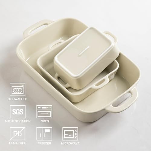 Sweejar Beige Ceramic Bakeware Set