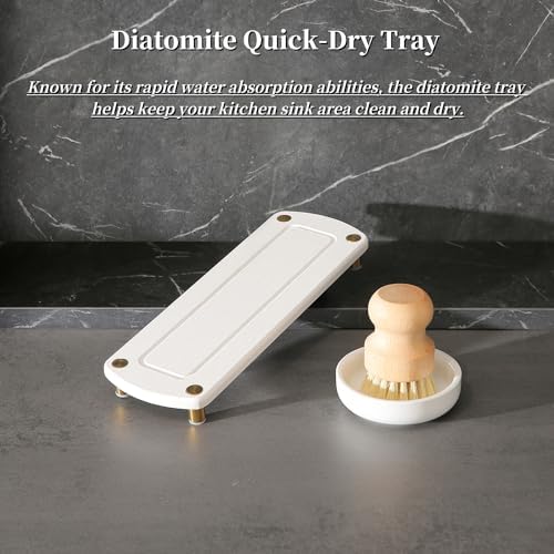 MOMEEMO Soap Dispenser Set, Stainless Steel Pumps, Gold & White