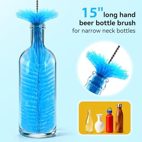 Bottle Brush Set with Straw Cleaner Brush and 3 in 1 Cup Lid Cleaning