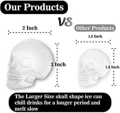Extra Large 3D Skull Ice Cube Mold Silicone Ice Molds for Whiskey Ice