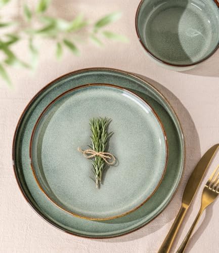 GBHOME Dinnerware Sets for 8, 24 Pieces Ceramic Plates and Bowls Set
