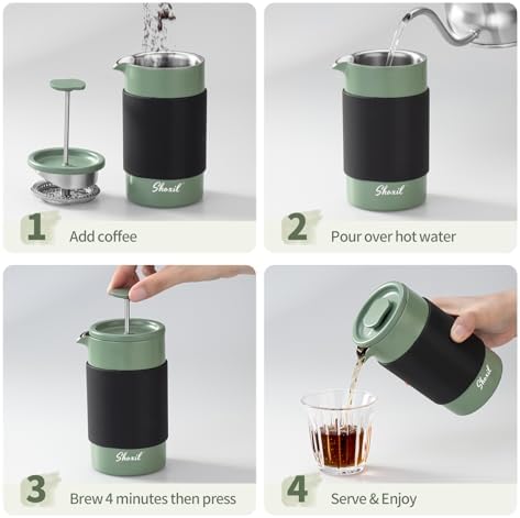 350ml Stainless Steel French Press, 2 Cup