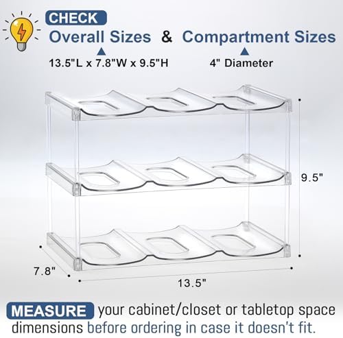 Water Bottle Organizer for Stanley Tumblers, 3-Tier, Clear