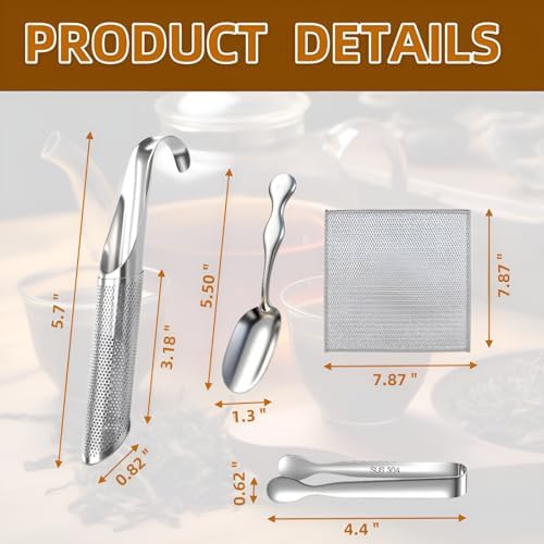 2 Pcs Tea Infuser with Hook Handle, Tea Diffusers for Loose Tea, Tea