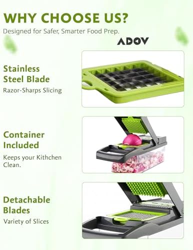 ADOV Vegetable Chopper with Container, Mandoline Slicer