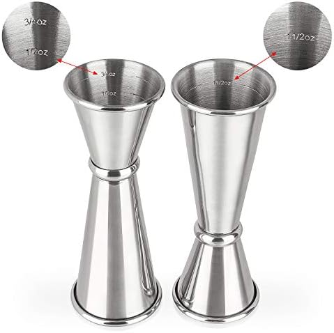 3PCS Double Jigger & Cocktail Jiggers Stainless Steel 1 OZ X 2 OZ