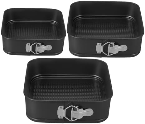Hemobllo 3pcs Square Springform Cheesecake Pan Set with Removable