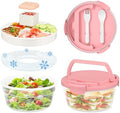 Salad Container for Lunch, Bento Lunch Box 58-oz with 4 Compartments