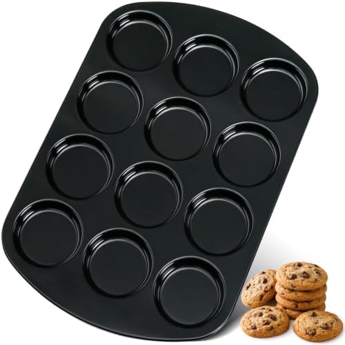 UWILLION Muffin Top Pan, 12 Cavity Nonstick Shallow Cupcake Pan
