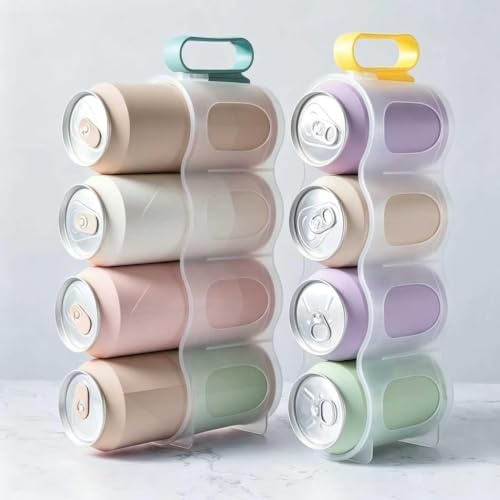 3-Pack Clear Stackable Can Organizer for Refrigerator Door