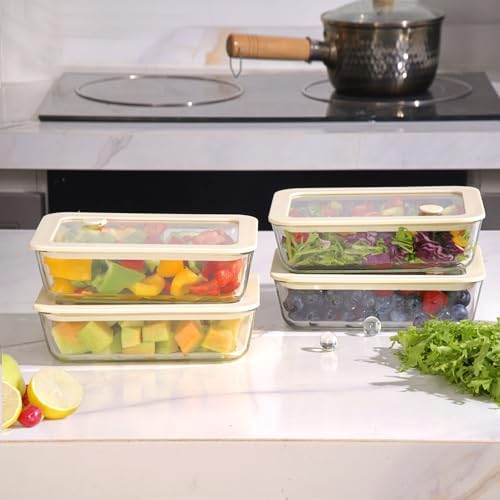 Urban Green 4-Pack Glass Food Storage Containers with Glass Lids