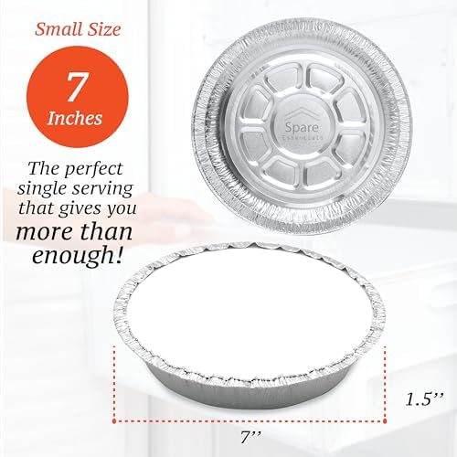 (55 Pack) 7" Round Foil Pans with Lids - Small Aluminum Pans - Freezer