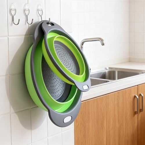 Three-Piece Collapsible Strainer - Made of Silicone with a Plastic