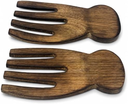 Handcrafted Wooden Salad Serving Set | 2 Pc Decorative Salad Servers