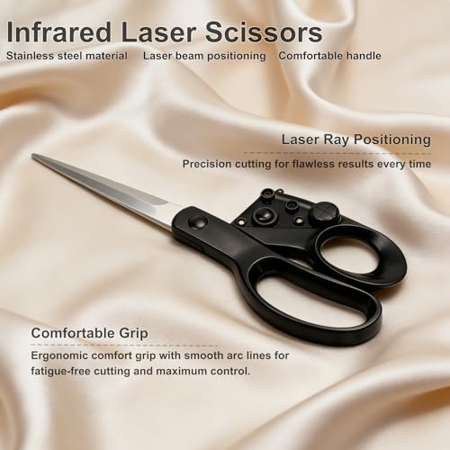 Laser Guided Scissors for Fabric & Paper – Heavy Duty Laser Guide