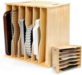 6 Tier Wooden Tray Dividers for Cabinets, Cookie Sheet Organizer 15.7"