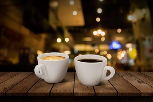 2.5 oz / 75 ml Pure White Ceramic Espresso Cups, Set of 2, Demitasse