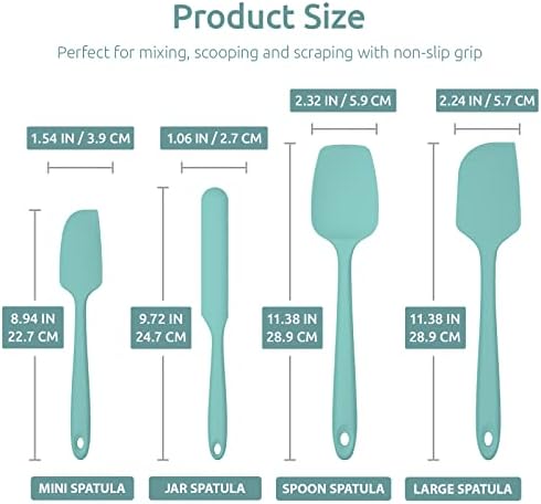 U-Taste Silicone Spatula Set, 4-Piece, Heat Resistant 600ºF