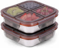 2 Pack Stainless Steel Snack Containers with Airtight Lids, 4
