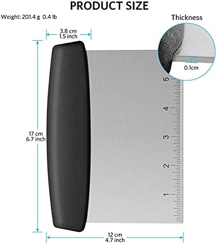 Pasta Scraper with Handle and Measuring Scale, Bench Scraper with