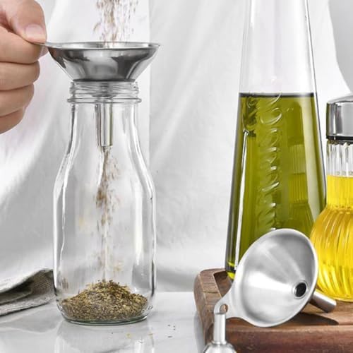Stainless Steel Funnel Set, Kitchen Canning Oil Funnel