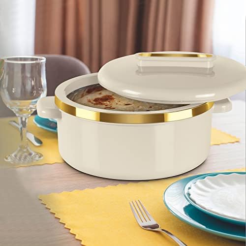 Milton Curve Stainless Steel Casserole Set, 3-Piece, Ivory