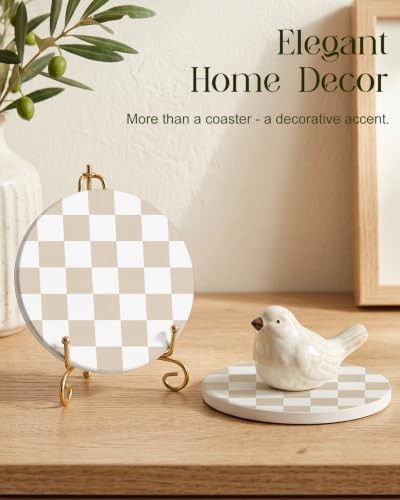 Oqplog 2 Pack Ceramic Absorbent Drink Coasters for Women